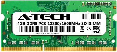 A-Tech 4GB DDR3-1600 (PC3-12800) SODIMM 1Rx8 (AT4G1D3S1600NS8N15V) 418 фото